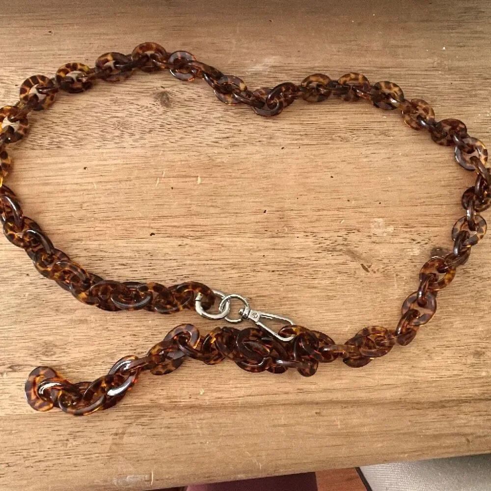 BrownTortoise shell chain belt s/m